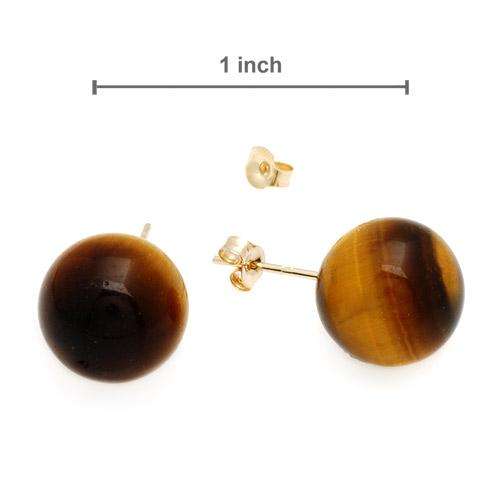 **R350.00**Nice Brand New Stud Earrings With Genuine Tigers eyes Well Made in Yellow Gold