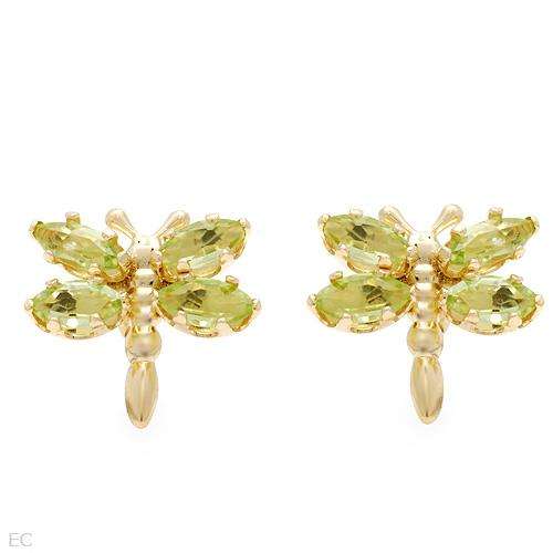 **R700.00**Elegant Brand New Earrings With 0.55ctw Genuine Peridots Well Made in Yellow Gold Length