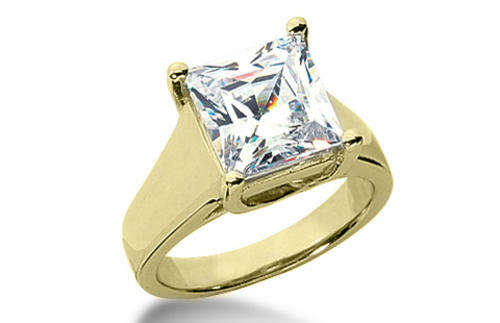 **R45000***1/2 CT GH/SI PRINCESS DIAMOND ENGAGEMENT RING IN SOLID YELLOW GOLD