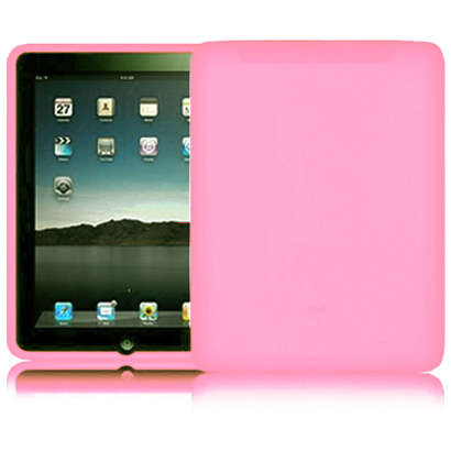 Pink Skin Silicone Rubber Case Cover for Apple iPad 1 16GB/32GB/64GB