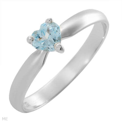 Nice Brand New Heart Ring With Genuine Topaz 925 Sterling silver- Size 5