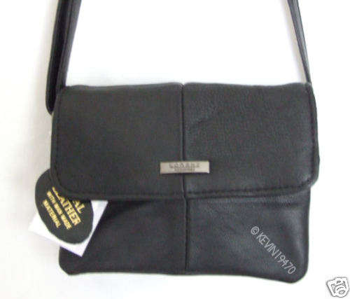 Shoulder Bag Small Black Leather Lorenz New WT
