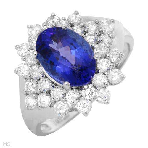 **R95000.00**New Ring With 3.48ctw Precious Stones - Genuine Clean Diamonds and Tanzanite in Gold