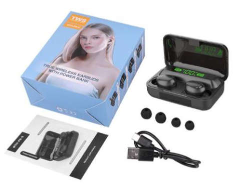 TRUE WIRELSS EARBUDS WITH POWER BANK