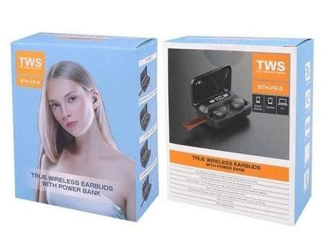 TRUE WIRELSS EARBUDS WITH POWER BANK