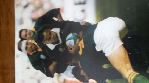 Signed  "Joost tackle Lomu" Photo - Signed by Joost van der Westhuizen