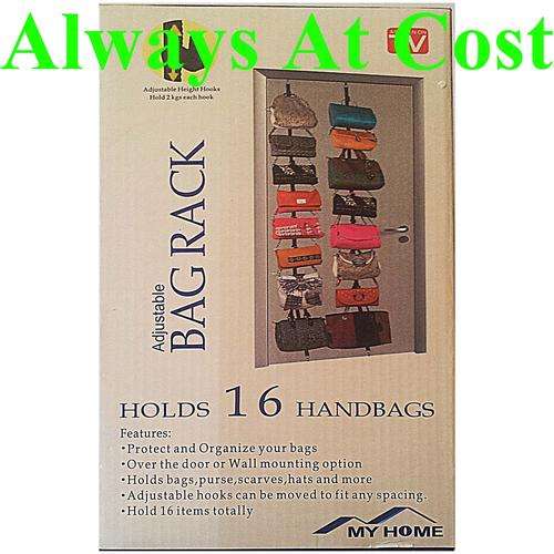 Adjustable Hand Bag Rack - Holds 16 Handbags !!