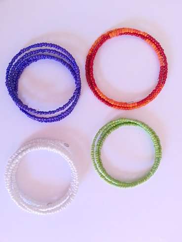 Beaded wire bracelets