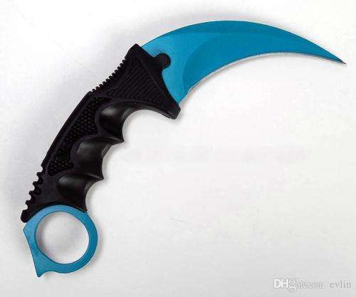 BLUE Counter Strike Titanium Karambit Knife fox Claws necklace knife - LAST 4 AVAILABLE!!