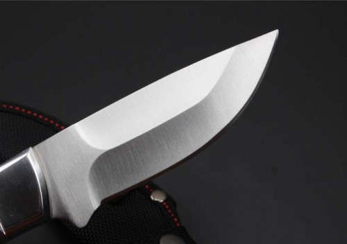 Sanjia K91 Hunting knife, fixed 5Cr13Mov blade, red wood handle  - 4 Available!!