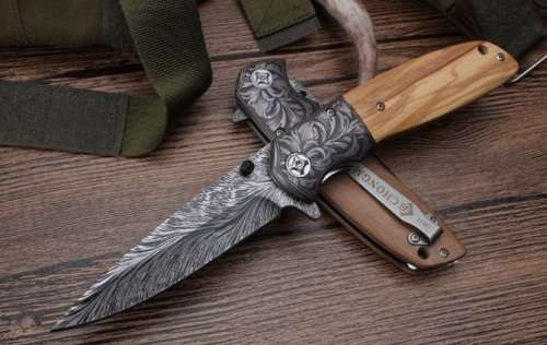CM77 knife 440C blade wood handle -  2 Available!!
