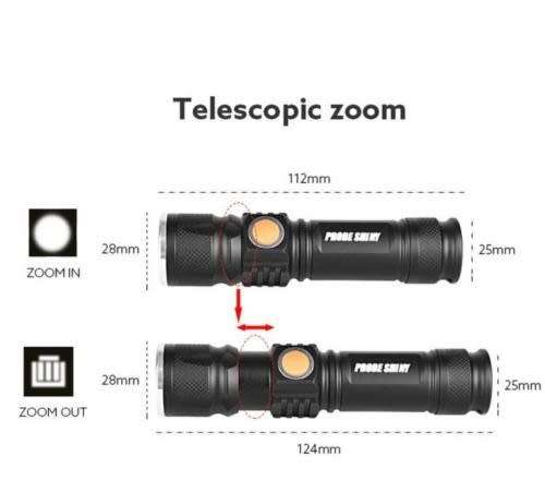 Adjustable LED Zoom 3000LM MINI USB Rechargeable Flashlight Torch Portable - 5 Available!!