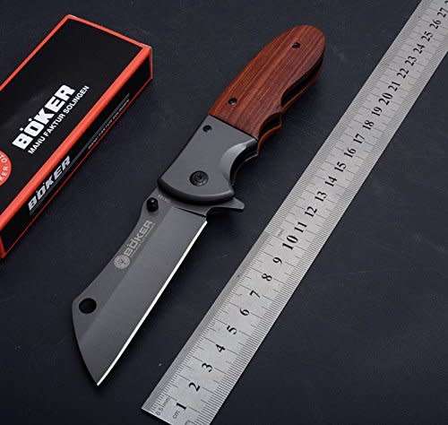 2018 Boker DA104 Titanium Tactical Folding Knife Tanto Blade Wood Handle Knife - 4 AVAILABLE!!