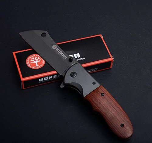 2018 Boker DA104 Titanium Tactical Folding Knife Tanto Blade Wood Handle Knife - 4 AVAILABLE!!