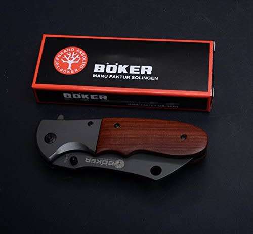 2018 Boker DA104 Titanium Tactical Folding Knife Tanto Blade Wood Handle Knife - 4 AVAILABLE!!
