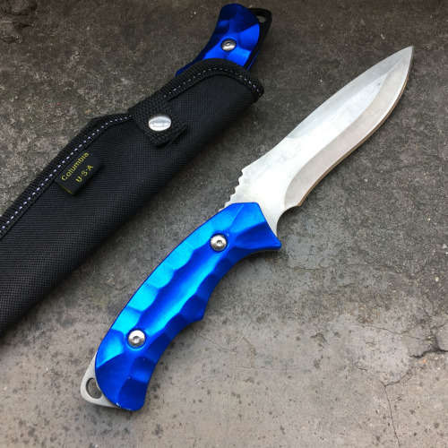 Columbia Blue Handle Survival Camping Tactical Bowie Hunting knife - 3 AVAILABLE!!