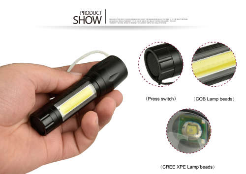Xanes 1517 XPE+COB 2Lights 1000Lumens 3 Modes USB Rechargeable  EDC LED Flashlight - 5 AVAILABLE!