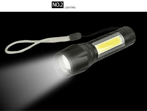 Xanes 1517 XPE+COB 2Lights 1000Lumens 3 Modes USB Rechargeable  EDC LED Flashlight - 5 AVAILABLE!
