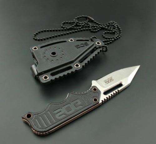 SOG Instinct Mini Satin Fixed Blade Black Knife   - 3 AVAILABLE!!