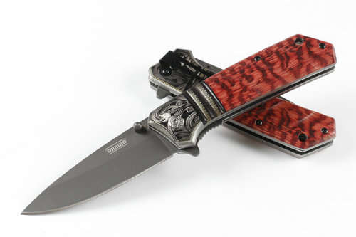 2018 Jeep DA135 Titanium Tactical Folding Knife 440C Wood Handle - 3 AVAILABLE!!