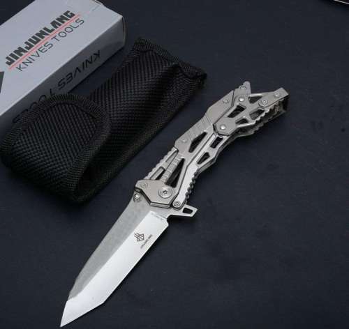 2018 Jun Lang 16011A Folding Knife - SILVER - 2 AVAILABLE!!