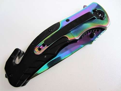 Boker Military Rainbow knife with 440 tempered rainbow stainless steel blade - 5 AVAILABLE!!