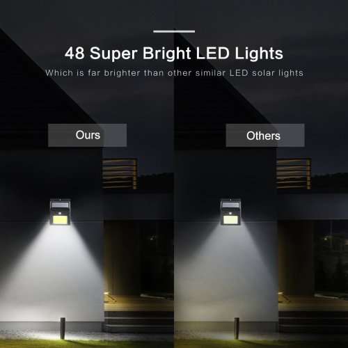 48 COB LED Solar Power PIR Motion Sensor Wall Light Outdoor Waterproof Garden Lamp - 10 Available!!