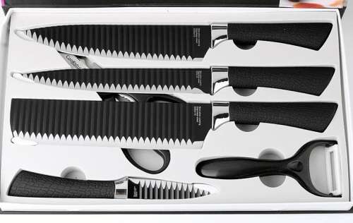 Cookstyle Chef Knife Set 6 Piece - Non stick coated, Non slip - 2 Available!!