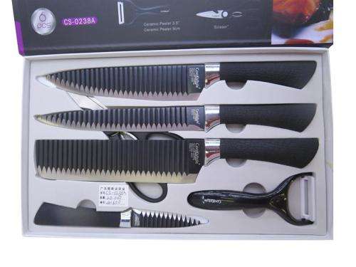 Cookstyle Chef Knife Set 6 Piece - Non stick coated, Non slip - 2 Available!!