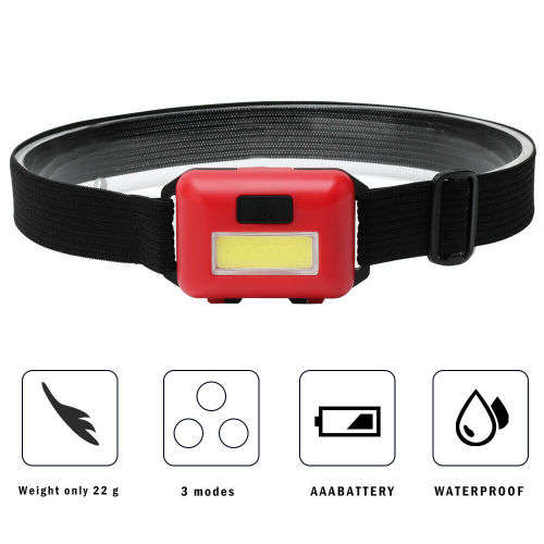 Mini 3 Modes Waterproof COB LED Flashlight Outdoors Headlight - 10 Available!