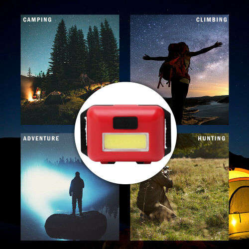 Mini 3 Modes Waterproof COB LED Flashlight Outdoors Headlight - 10 Available!