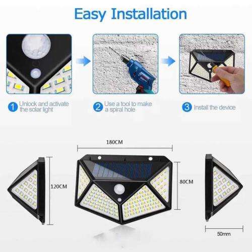 114 LED Outdoor Solar Power PIR Motion Sensor Wall Light Waterproof Garden Lamp - 2 Available!!