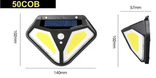 LED Solar Wall Light PIR Motion Sensor Lamp 3 Modes Outdoor IP65 Waterproof 50 COB - 5 Available!!