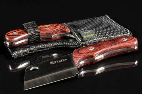 SANJIA K87 Extra Thick Full Tang Cleaver Knife with Nylon Sheath - 2 Available!!