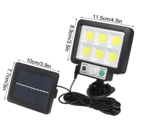 72 COB Split LED Solar PIR Motion Sensor Security Wall Lamp - 4 Available