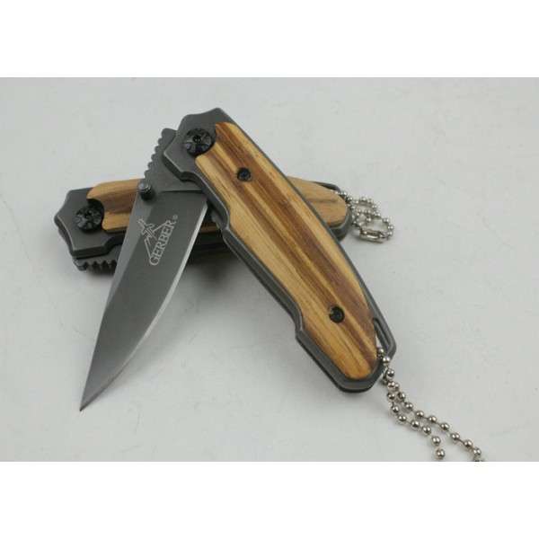 GERBER X18 RESCUE KNIFE - STEEL AND WOODEN HANDLE - 3 AVAILABLE!!