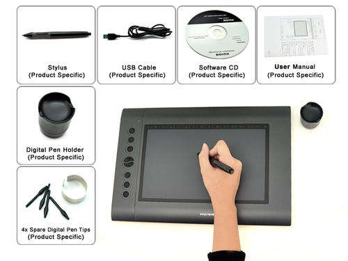 Genuine Huion Branded H160 USB Graphics Drawing Tablet can be used for editing and drawing on Photoshop and other editing software, for your handwritten notes, or even your signature direct to your computer without having to depend on your mouse.