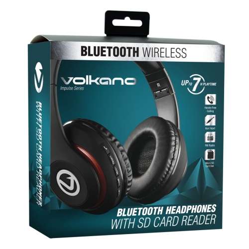 Volkano Impulse Series Bluetooth Headphones - Black
