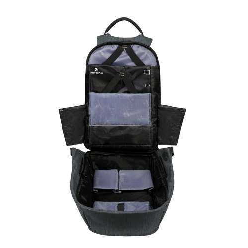 Volkano Smart Series Anti-Theft Backpack in Charcoal with Integrated USB Port
