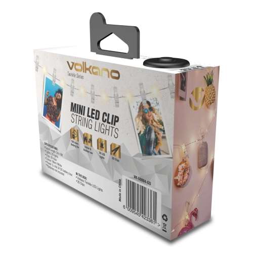 Volkano Twinkle Series Mini LED Clip String Lights - Gold