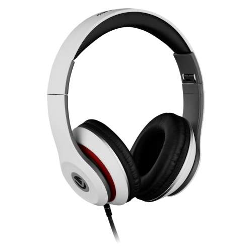 Volkano Falcon Series Foldable Aux Headphones in White with Scorching Bass and Built-In Microphone