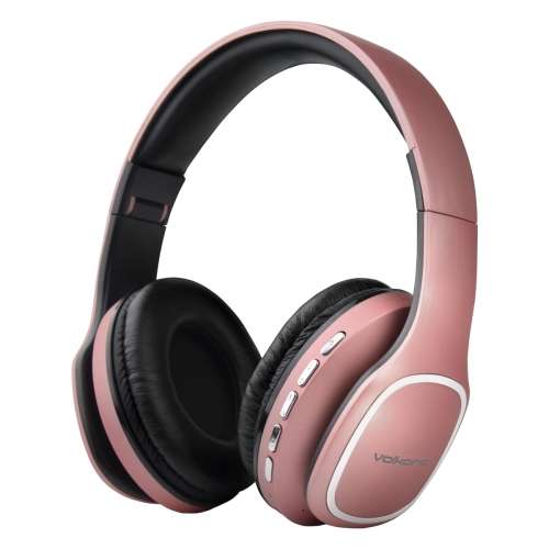 Volkano Phonic Series Bluetooth Wireless Hadphones in Rose Gold with FM Radio and up to 24 Hours