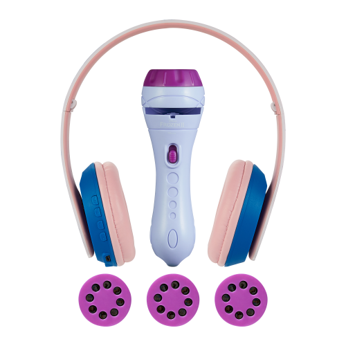 Disney Frozen Bundle : Kids Bluetooth Stereo Volume Reduced Headphones + Frozen II Torch Projector