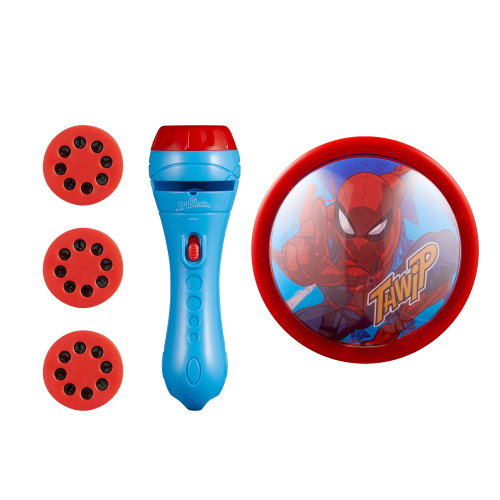Marvel Spider-man Bundle : Portable Battery Operated Light Weight Push Light + Torch Image Projector