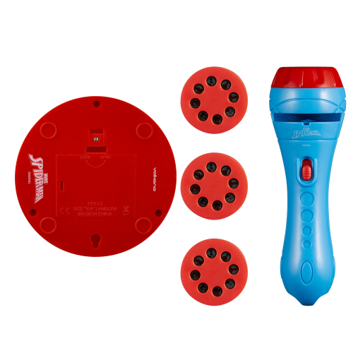 Marvel Spider-man Bundle : Portable Battery Operated Light Weight Push Light + Torch Image Projector