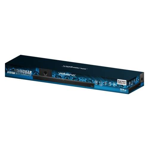 Volkano Turbulent Series 70W 2.1 Soundbar with Remote Control, Subwoofer, 3D Sound Modes, EQ Modes