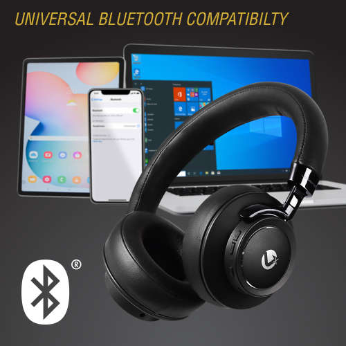 VolkanoX Asista H01 Series Bluetooth Black Headphones with Voice Assistant with Hard Carry Case