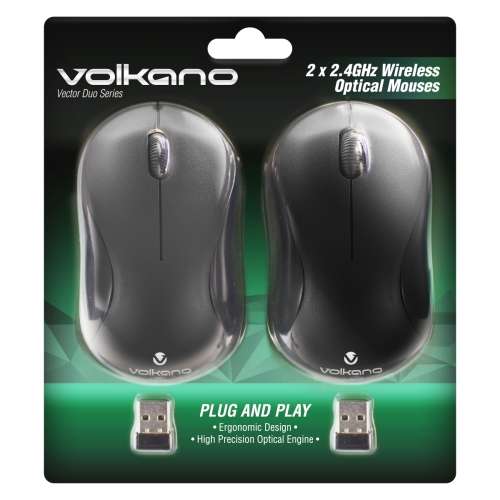 Volkano Vector Duo Series Wireless Mouse Dual Pack