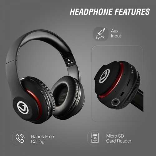 Volkano Impulse Series Bluetooth Headphones - Black