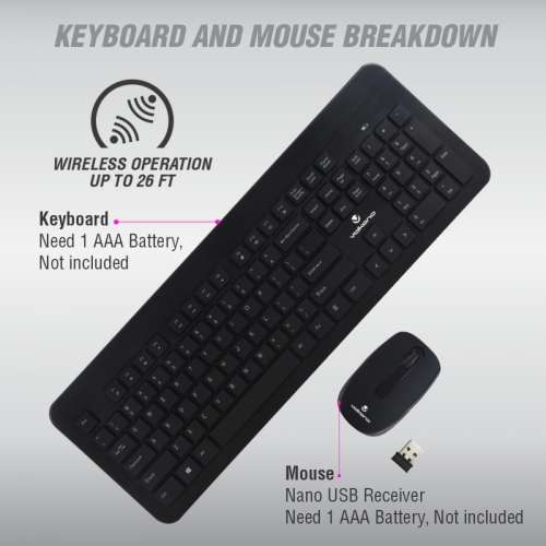 Volkano Cobalt series wireless keyboard & mouse combo